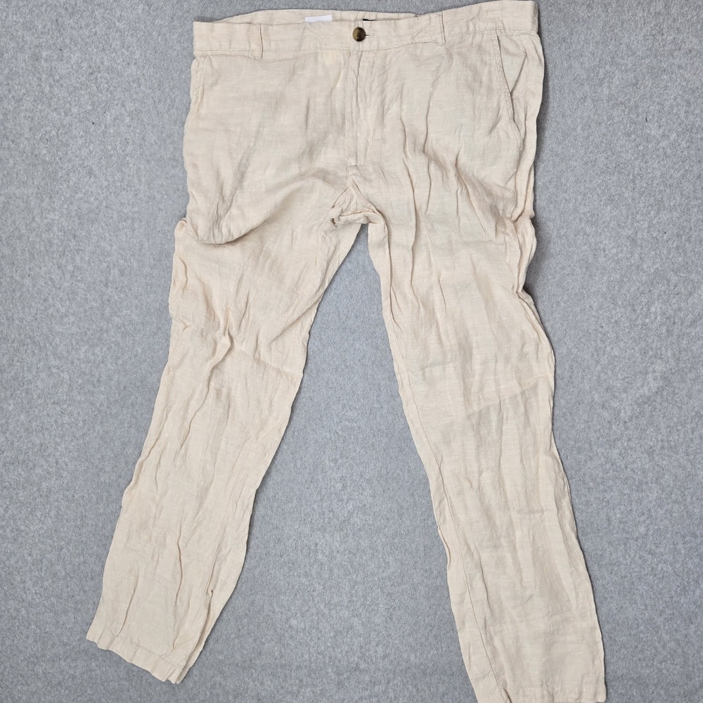 Club Room Men Pants‎ 36W 34L Beige Linen Dress Coastal Beach 32"